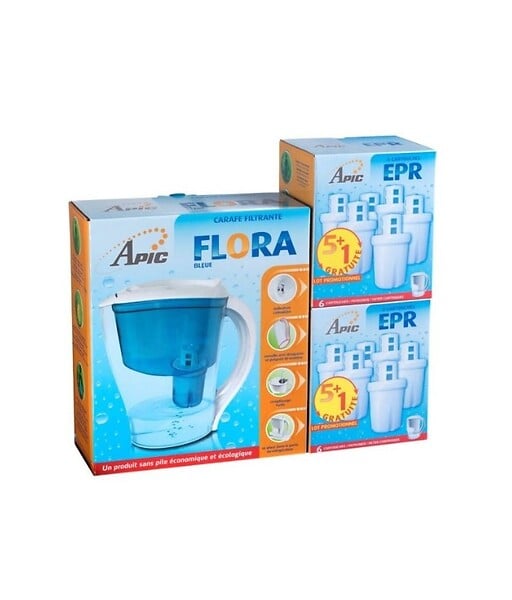 APIC - Pack 12 Cartouches et carafe filtrante bleue offerte - large