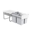 HAILO - Poubelle de cuisine tri sélectif 3 bacs encastrable 35L (18+8.5+8.5) Hailo AS Raumspar Tandem - vignette