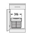 HAILO - Poubelle de cuisine tri sélectif 3 bacs encastrable 35L (18+8.5+8.5) Hailo AS Raumspar Tandem - vignette
