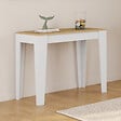ID MARKET - Table console extensible MICHEL 10 personnes 235 cm bois façon hêtre et blanc - vignette