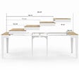 ID MARKET - Table console extensible MICHEL 10 personnes 235 cm bois façon hêtre et blanc - vignette