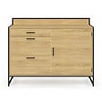 ID MARKET - Buffet bas casserolier de cuisine 120 cm DETROIT plan de travail H.83 cm 1 porte + 3 tiroirs design industriel - vignette