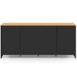 ID MARKET - Buffet 180 cm WASHINGTON XXL 4 portes et 1 tiroir bois et noir - vignette