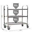 HOMCOM - HOMCOM Chariot de service desserte de cuisine à roulettes 3 étagères 85L x 45l x 90H cm acier inox. chromé - vignette