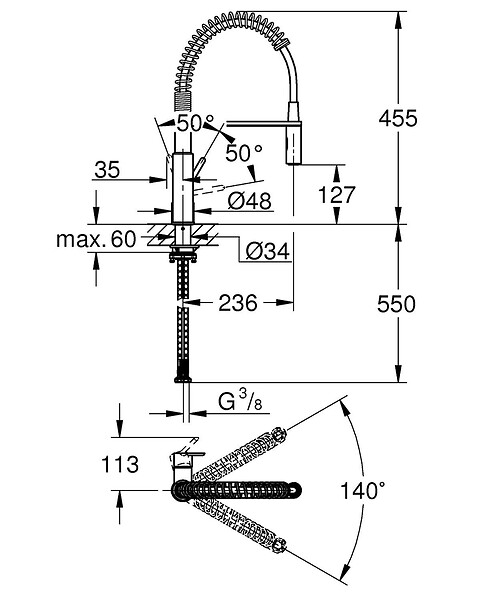 GROHE - Get Mitigeur monocommande Evier (G-30361000) - large