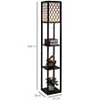 HOMCOM - Lampadaire étagère lampe étagère 26L x 26l x 160H cm 3 étagères 4 niveaux MDF noir motif nid d'abeille - vignette