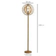 HOMCOM - Lampadaire sur Pied Circulaire 40 W Max. Abat-Jour bois naturel clair dim. Ø 38 x 160 cm - vignette