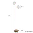 HOMCOM - Lampadaire design néo-rétro 2 boules max. 40 W métal doré - vignette