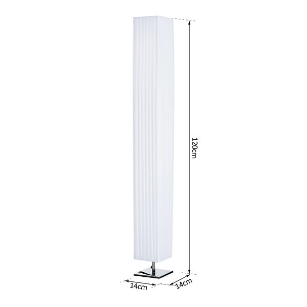 HOMCOM - Lampe lampadaire colonne sur pied moderne lumière tamisée 40 W 14L x 14l x 120H cm inox blanc - large