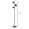HOMCOM - Lampadaire design industriel 3 ampoules max. 40 W abats-jours orientables acier noir - vignette