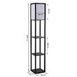 HOMCOM - Lampadaire étagère lampe étagère 26L x 26l x 160H cm 3 étagères 4 niveaux MDF noir - vignette
