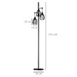 HOMCOM - Lampadaire design industriel 3 têtes 40 W max. luminosité réglable métal filaire acier noir - vignette