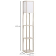 HOMCOM - Lampadaire étagère lampe étagère 26L x 26l x 160H cm 3 étagères 4 niveaux MDF gris clair - vignette