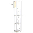 HOMCOM - Lampadaire étagère lampe étagère 26L x 26l x 160H cm 3 étagères 4 niveaux MDF blanc - vignette