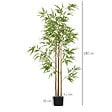 HOMCOM - Bambou artificiel 1,80H m - plante artificielle - 830 feuilles réalistes, vrais troncs - pot inclus - vignette