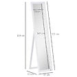 HOMCOM - Miroir sur pied et mural rectangulaire dim. 37L x 48l x 152H cm blanc - vignette