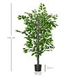 HOMCOM - Arbre artificiel plante artificielle ficus H.1,35 m tronc branches liane lichen feuilles grand réalisme pot inclus - vignette