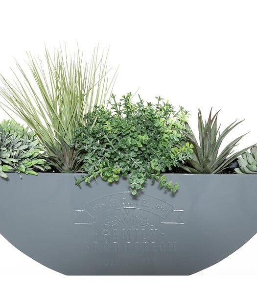 ATMOSPHERA - Plantes vertes artificielles dans Suspension en Métal Gris - large