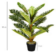 OUTSUNNY - Palmier artificiel H.0,85 m arbre artificiel tronc branches lichen feuilles grand réalisme pot inclus - vignette