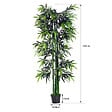 OUTSUNNY - Bambou artificiel XXL 1,80H m 1105 feuilles denses réalistes pot inclus noir vert - vignette