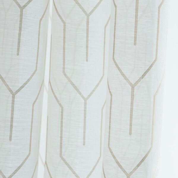 CENTRALE BRICO - Voilage tamisant, Amber blanc/or l.140 x H.250 cm - large