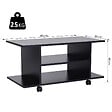 HOMCOM - Meuble tv bas table basse a roulettes en panneaux de particules noir - vignette