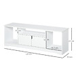 HOMCOM - Meuble TV banc TV design contemporain - 3 niches, placard double porte - dim. 120L x 30l x 41H cm - panneaux particules blanc - vignette