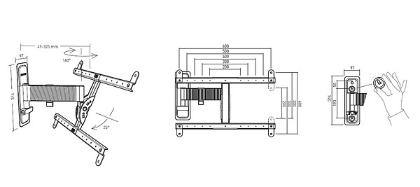 ERARD - Support Mural Inclinable/orientable Pour écran De 40 à 75 - 048260 - large