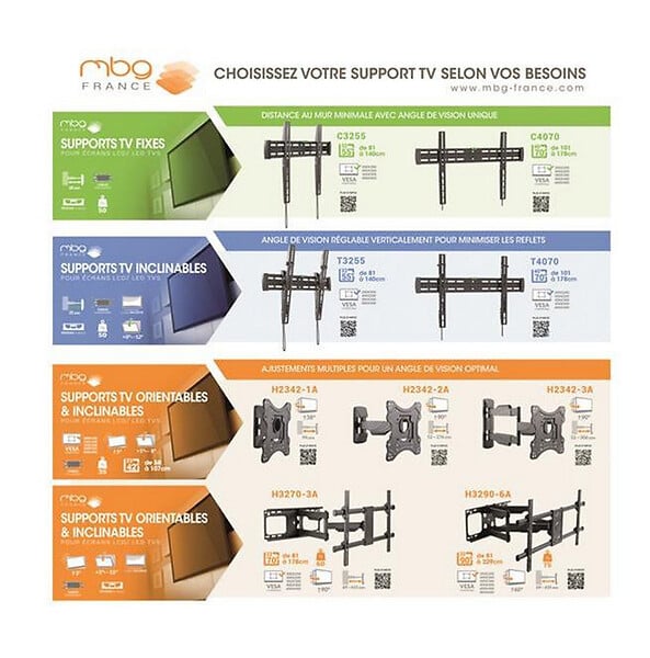 MBG - Support Mural Inclinable Pour écran De 40'' à 70'' - T4070 - large