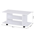 HOMCOM - Meuble TV bas à roulettes avec étagère panneaux de particules blanc - vignette