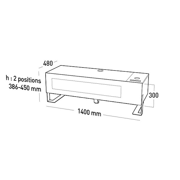 ERARD - Meuble Tv Pour écran 30 à 55 + Trappe Carbon - 037410 - large