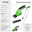 TECTAKE - Taille haie électrique 2 en 1 vert - vignette