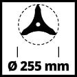 EINHELL - Lames 3 dentes 225mm pour débroussailleuse Einhell 3405082 (compatible avec toutes les débroussailleuses Einhell, diamètre 255 mm) - vignette