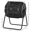 OUTSUNNY - Composteur de jardin - bac à compost pour déchets - rotatif 360° - double chambre 160 L - acier PP noir - vignette