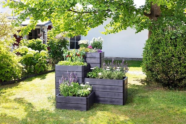 GRAF - Carré Potager Ergo Quadro L Imitation Bois 25 X 80 X 80 Cm - large