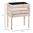 OUTSUNNY - Jardinières sur pieds carrés potagers - lot de 4 jardinières sur pied modulables - dim. 50L x 30l x 60H cm - inserts d'irrigation film protecteur - bois sapin naturel - vignette