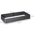 OUTSUNNY - Carré potager de jardin avec tuteur modulable acier vert foncé - tôle d'acier ondulée gris clair - vignette