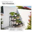 TECTAKE - Etagère pour plantes droite 3 niveaux noir - vignette