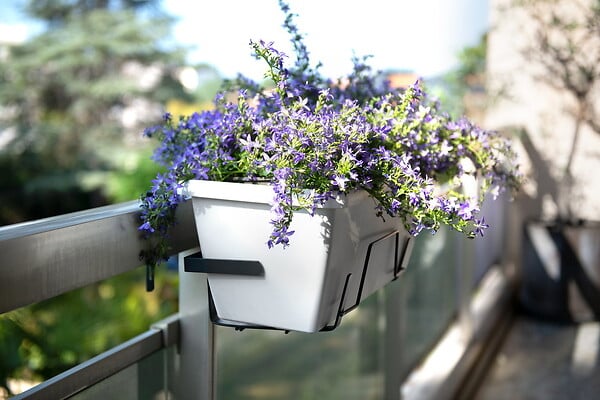 CENTRALE BRICO - Support jardinière extensible anthracite - 44 à 65x18 cm - Acier époxy - large