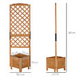 OUTSUNNY - Jardinière avec treillis - bac à fleurs - jardinière sur pied - dim. 54,5L x 52l x 180H cm - bois sapin pré-huilé - vignette