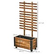 OUTSUNNY - Jardinière avec treillis sur roulettes - inserts d'irrigation, géotextile inclus - métal bois sapin traité carbonisation - vignette