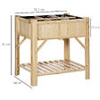 OUTSUNNY - Jardinière sur pieds - carré potager avec étagère - dim. 78L x 58l x 81H cm - 6 compartiments - feutre drainage inclus - bois sapin pré-huilé - vignette