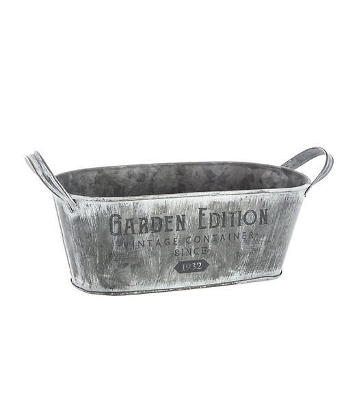 ATMOSPHERA - Lot de 3 Jardinières en métal Gris Vintage - large