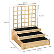 OUTSUNNY - Jardinière avec treillis - jardinière en escalier 3 niveaux - dim. 95L x 95l x 110H cm - bois sapin pré-huilé - vignette