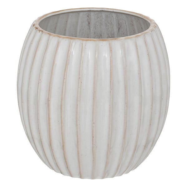 ATMOSPHERA - Pot en Céramique émaillée Beige D 19 x H 18 cm - large