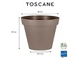 EDA - Pot de fleur rond Toscane Ø 80 x H.66 cm Taupe + Soucoupe - Eda - vignette