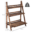 OUTSUNNY - Étagère à plantes forme pyramidale échelle pliante avec 3 étagères - dim. 80L x 37l x 93H cm - bois sapin traité carbonisation - vignette