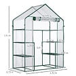 OUTSUNNY - Serre de jardin 6 étagères - dim. 142L x 73l x 195H cm - porte - acier thermolaqué PVC haute densité anti-UV - transparent vert - vignette