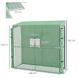 OUTSUNNY - Serre de jardin adossée serre adossée dim. 2L x 0,8l x 2H m 2 portes zippées fenêtre acier PE haute densité vert - vignette