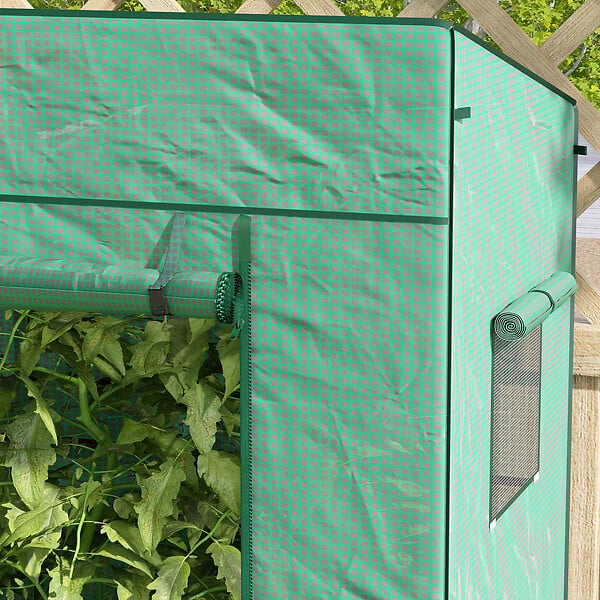 OUTSUNNY - Serre de jardin murale serre adossée porte 2 fenêtres - large